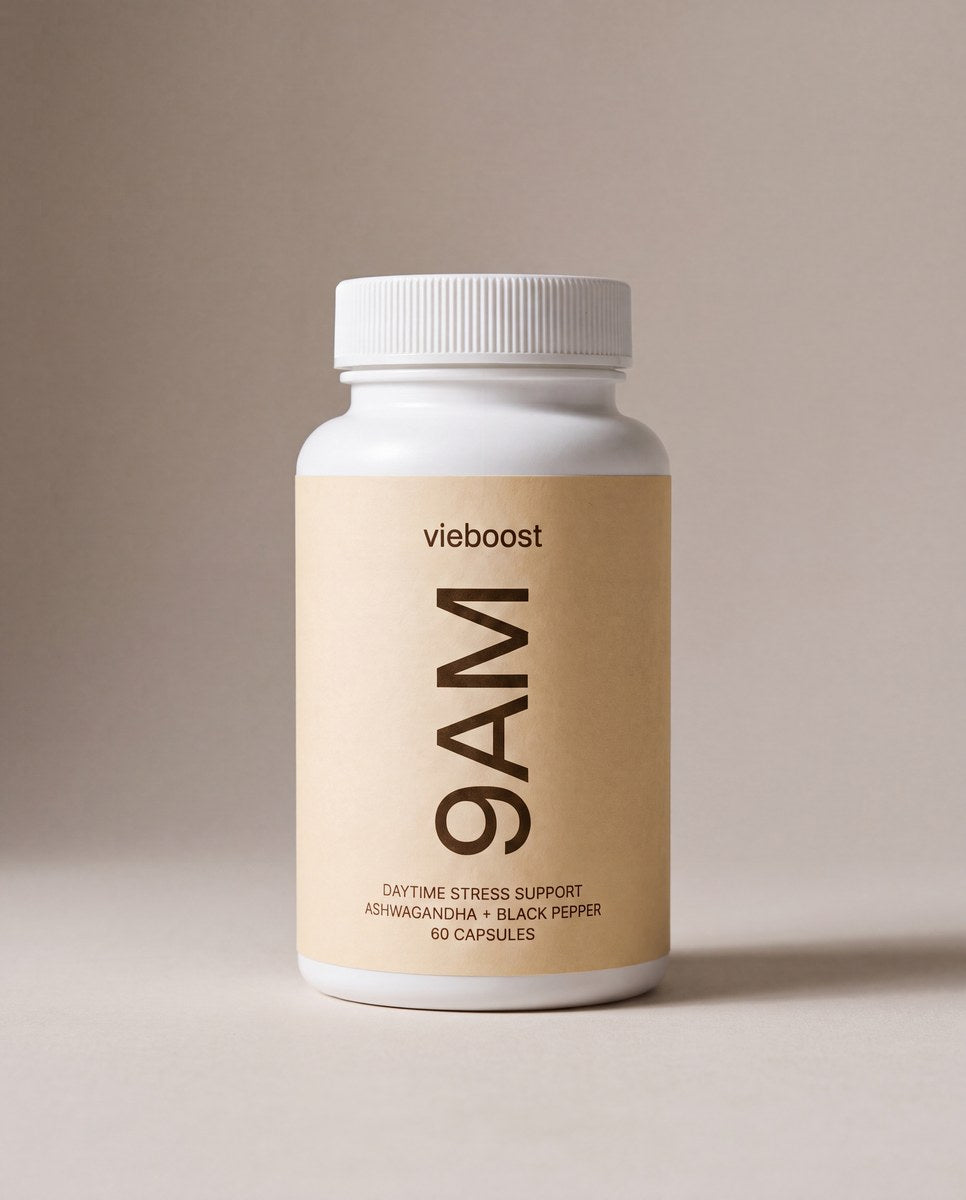 9AM™ bottle — organic ashwagandha root, 60 pullulan capsules